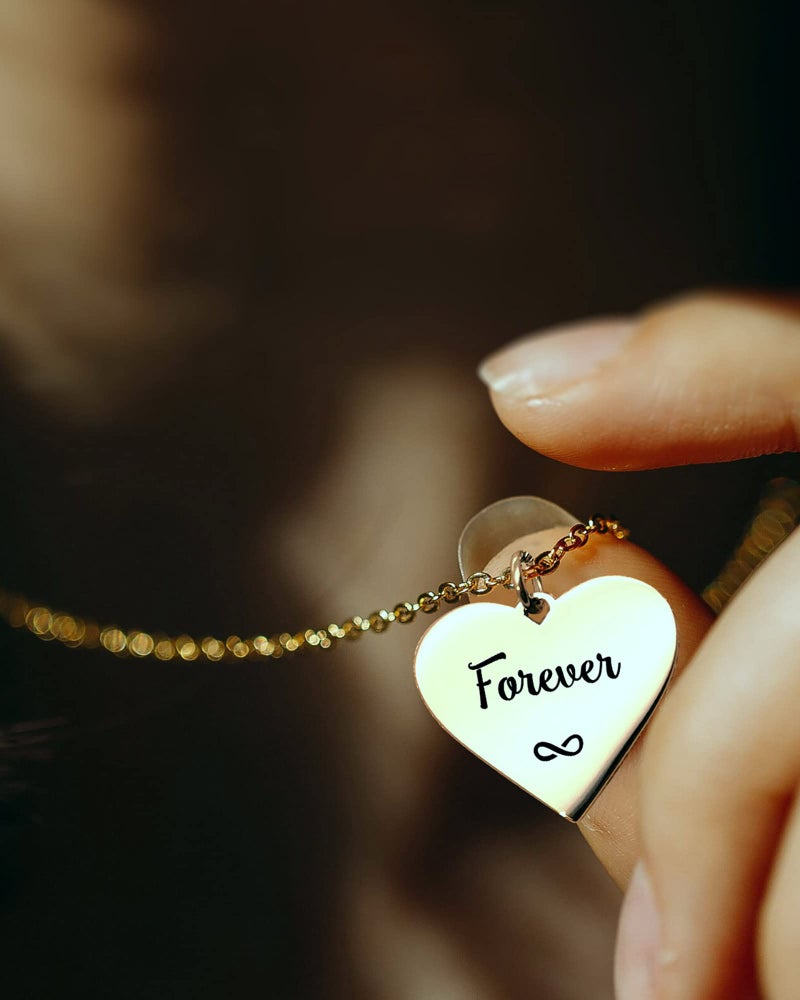 HOFOYA قلائد هوفوايا للأخوات لأفضل 4 أصدقاء إلى الأبد مجموعة قلائد 4 BFF 4 قطع سحر وقلائد البرسيم من 4 هدايا مجوهرات الصداقة للنساء والمراهقات. - Image 4
